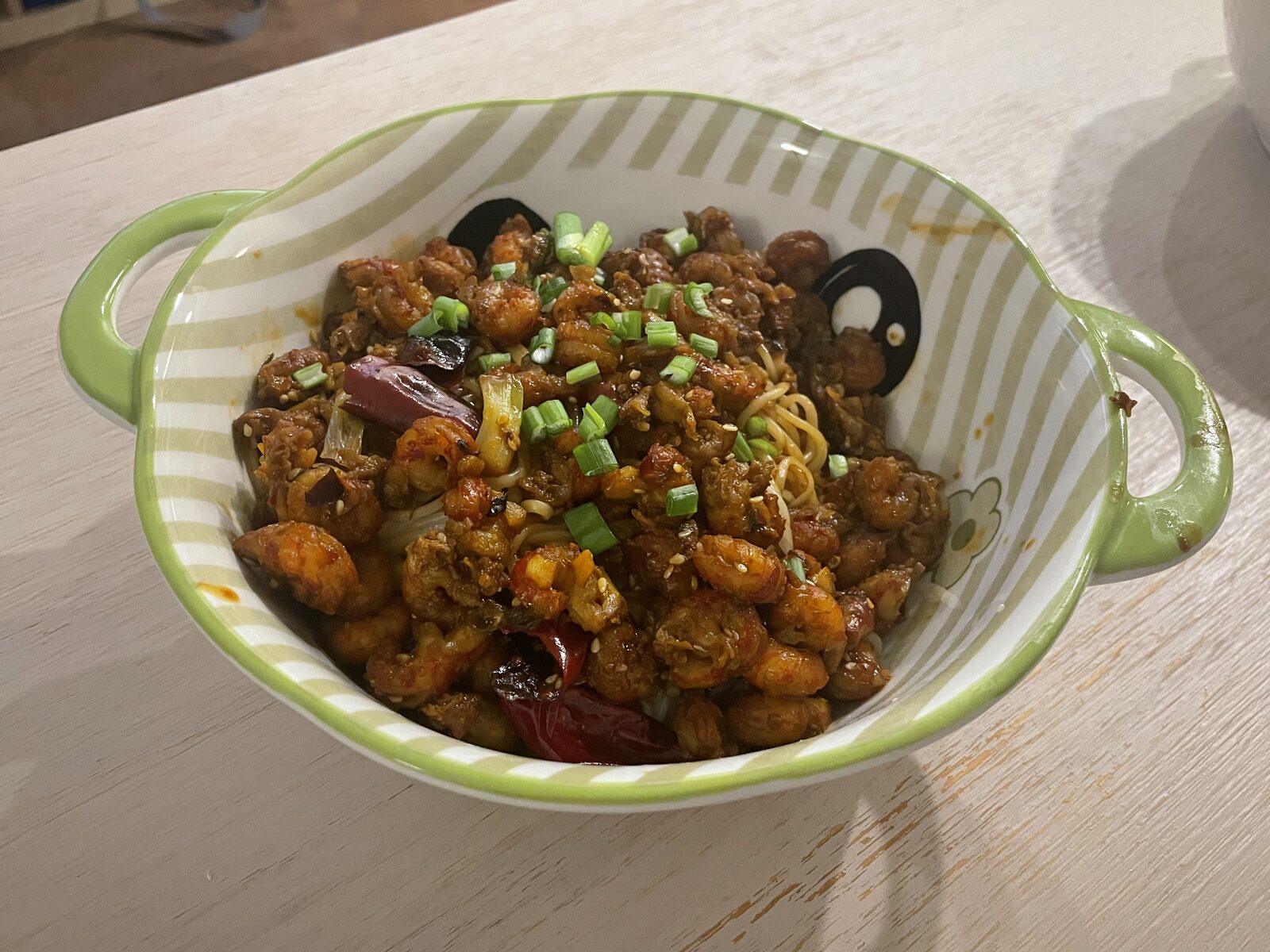 Mala crayfish noodles