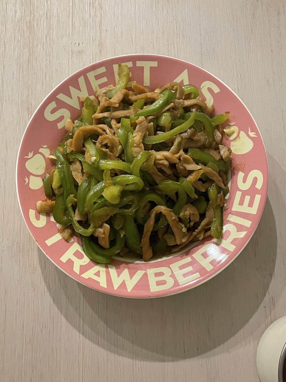 Green pepper and pork stir-fry