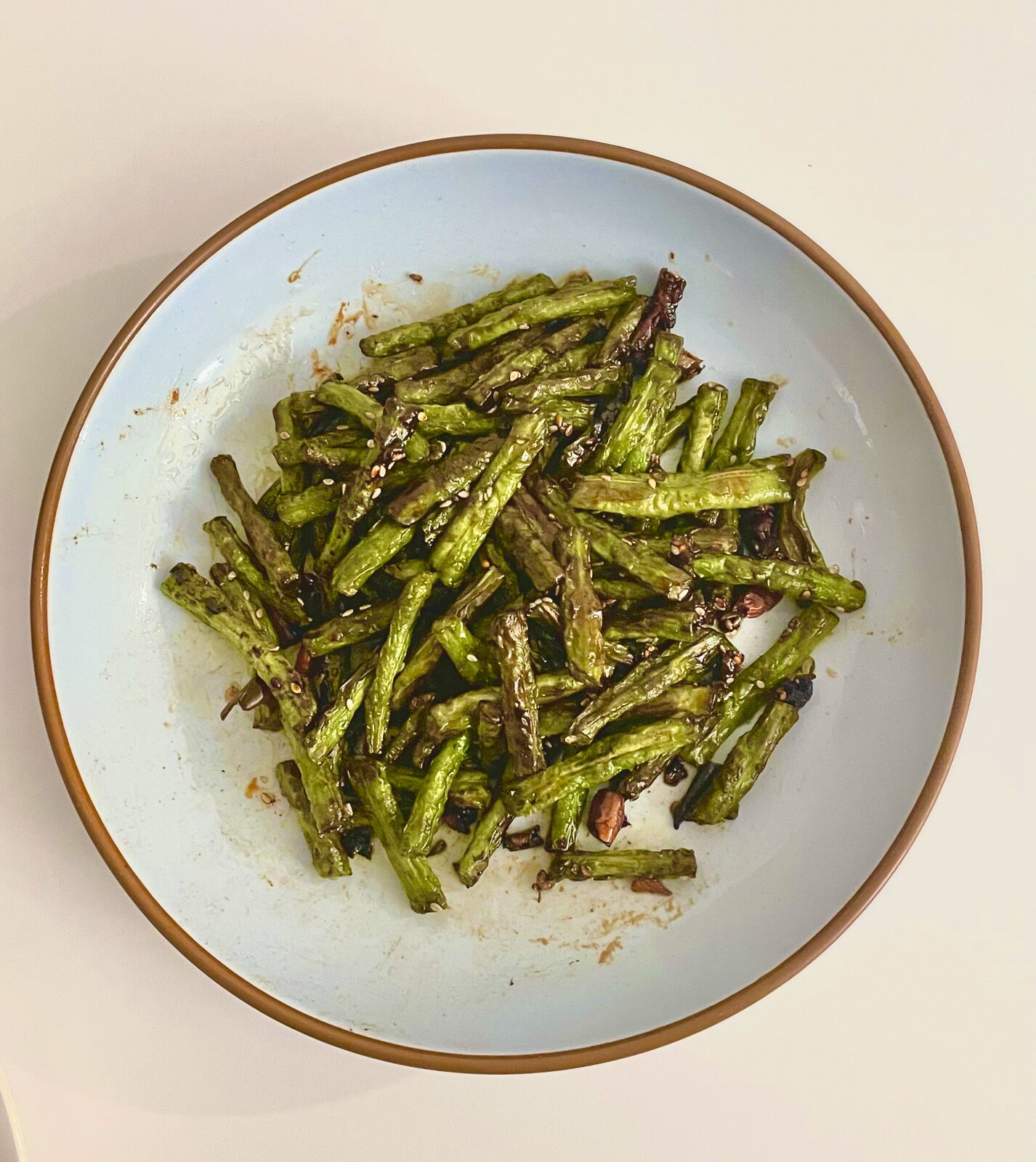 Dry-fried green beans, Sichuan-style